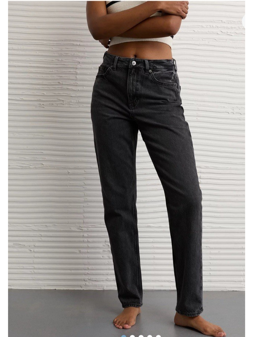 American Eagle Mom Jeans Womens Size 14 NEW Super High Rise Strigid Cotton Denim